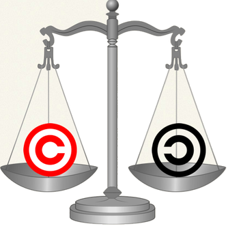 Copyright-copyleft weighingscale