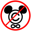 A logo representing opposition to the CTEA, using a reference to its "Mickey Mouse Protection Ac